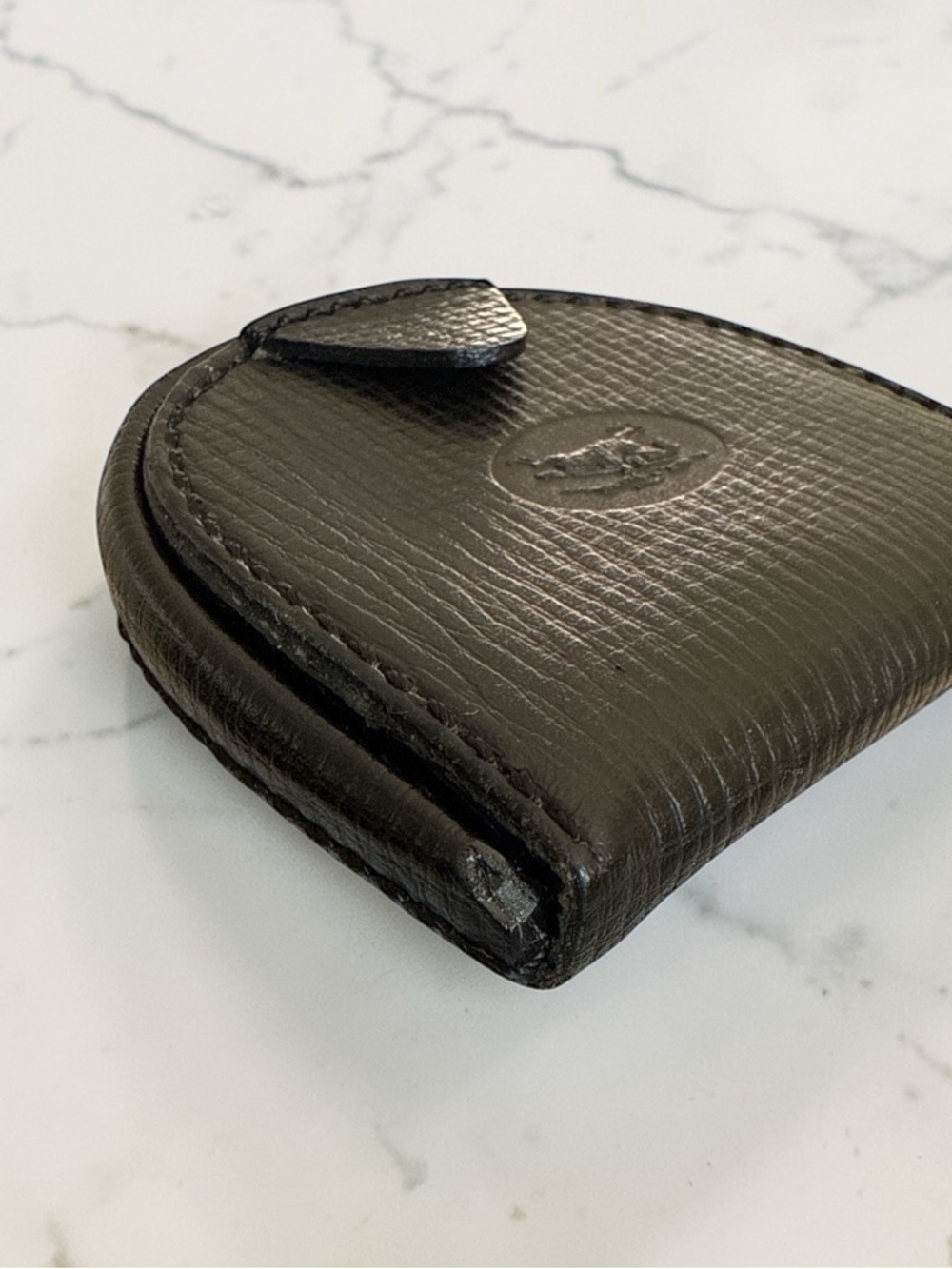 Vintage Burberrys of London Leather Horseshoe Coin Purse Pouch Black - Picture 4 of 8